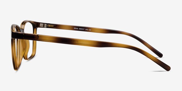 Soul Black Brown PlasticEyeglass Frames from EyeBuyDirect, Side View