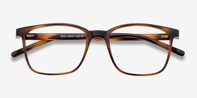 Soul Black Brown PlasticEyeglass Frames from EyeBuyDirect, Closed View