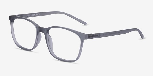 Soul Gris PlastiqueMontures de lunettes de vue d'EyeBuyDirect, Vue d'Angle