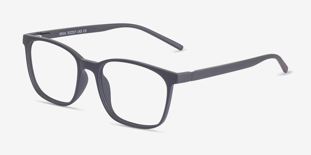 Soul Black PlasticEyeglass Frames from EyeBuyDirect, Angle View