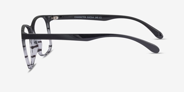 Character Black Navy PlasticEyeglass Frames from EyeBuyDirect, Side View