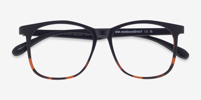 Character Black Tortoise PlastiqueMontures de lunettes de vue d'EyeBuyDirect, Vue Rapprochée