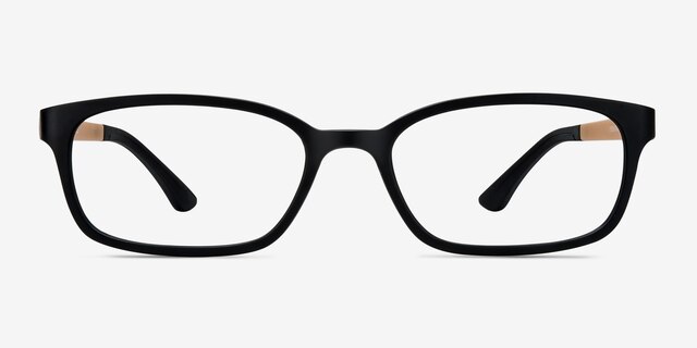 Clover Black & Apricot PlasticEyeglass Frames from EyeBuyDirect, Front View