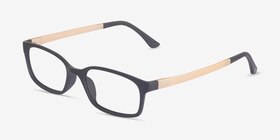 Clover Black & Apricot Plastique Montures de lunettes de vue d'EyeBuyDirect, Vue d'Angle