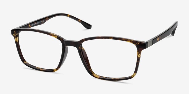 Northern Golden Tortoise PlasticEyeglass Frames from EyeBuyDirect, Angle View