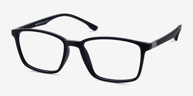 Northern Matte Navy PlasticEyeglass Frames from EyeBuyDirect, Angle View