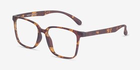 Magnus Matte Tortoise Plastique Montures de lunettes de vue d'EyeBuyDirect, Vue d'Angle