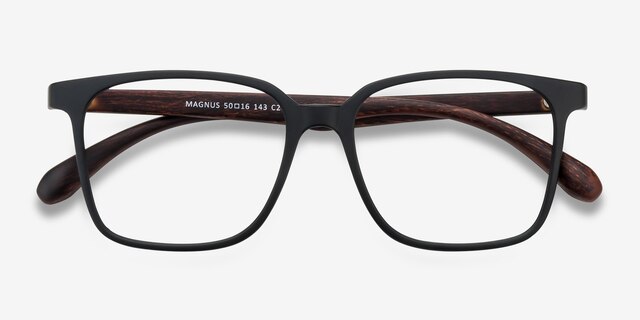 Magnus Matte Black PlasticEyeglass Frames from EyeBuyDirect, Closed View