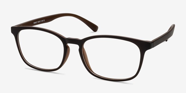 Forest Matte Brown PlasticEyeglass Frames from EyeBuyDirect, Angle View