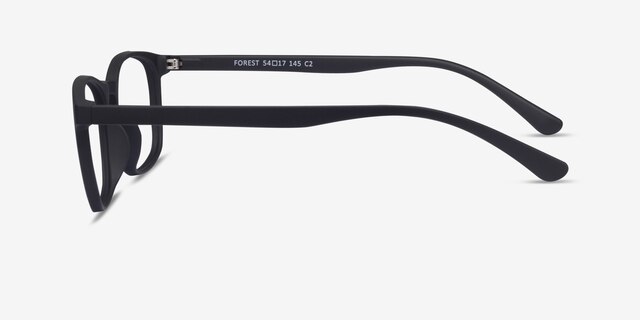 Forest Matte Black PlastiqueMontures de lunettes de vue d'EyeBuyDirect, Vue de Côté