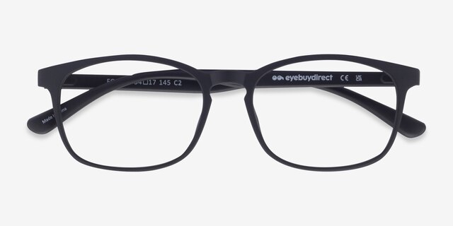 Forest Matte Black PlastiqueMontures de lunettes de vue d'EyeBuyDirect, Vue Rapprochée