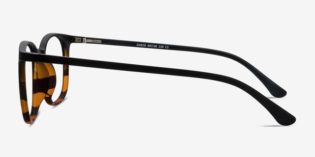Cheer Black Tortoise PlasticEyeglass Frames from EyeBuyDirect, Side View