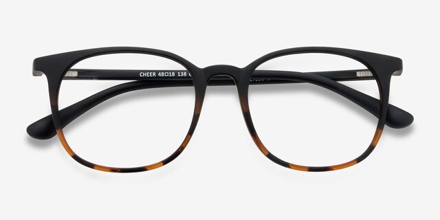 Cheer Black Tortoise PlasticEyeglass Frames from EyeBuyDirect, Closed View
