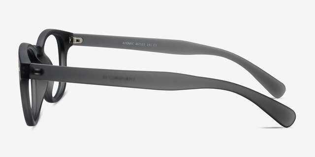 Atomic Matte Gray PlasticEyeglass Frames from EyeBuyDirect, Side View