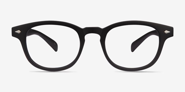 Atomic Matte Black PlasticEyeglass Frames from EyeBuyDirect, Front View