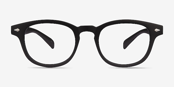 Atomic Matte Black Plastic Eyeglass Frames