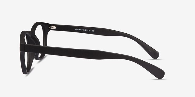 Atomic Matte Black PlasticEyeglass Frames from EyeBuyDirect, Side View