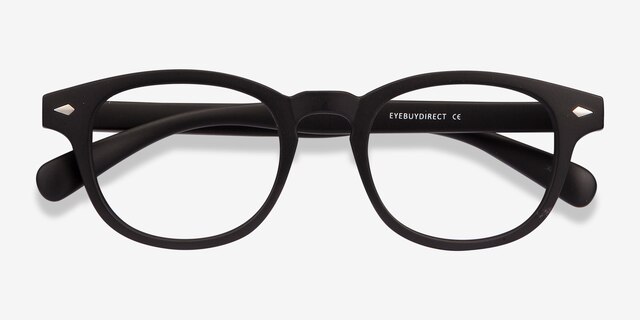 Atomic Matte Black PlasticEyeglass Frames from EyeBuyDirect, Closed View