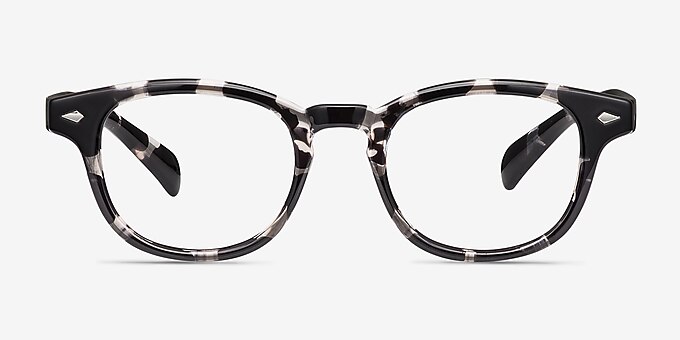 Atomic Gray Floral Plastic Eyeglass Frames