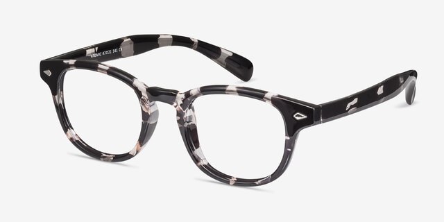 Atomic Gray Floral PlasticEyeglass Frames from EyeBuyDirect, Angle View
