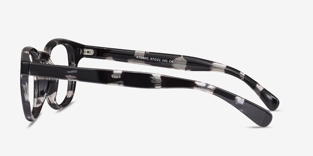 Atomic Gray Floral PlasticEyeglass Frames from EyeBuyDirect, Side View