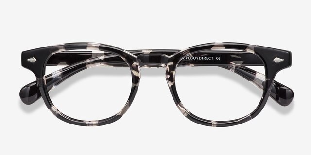 Atomic Gray Floral PlasticEyeglass Frames from EyeBuyDirect, Closed View