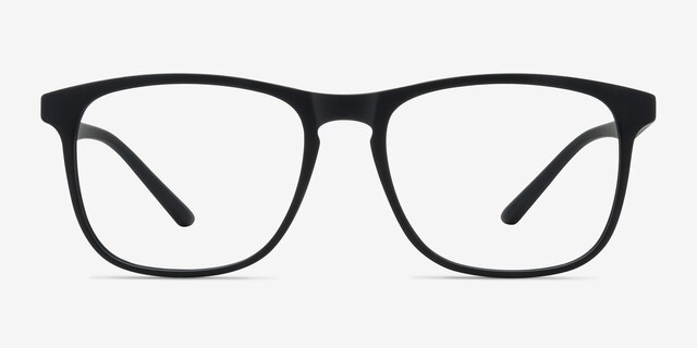 Ghent Matte Black PlasticEyeglass Frames from EyeBuyDirect, Front View