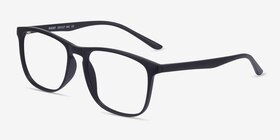 Ghent Matte Black Plastique Montures de lunettes de vue d'EyeBuyDirect, Vue d'Angle
