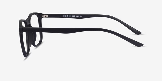 Ghent Matte Black PlasticEyeglass Frames from EyeBuyDirect, Side View