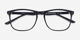 Ghent Matte Black Plastique Montures de lunettes de vue d'EyeBuyDirect, Vue Rapprochée