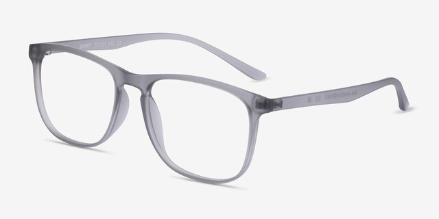 Ghent Matte Gray PlastiqueMontures de lunettes de vue d'EyeBuyDirect, Vue d'Angle