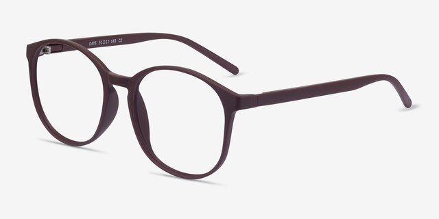 Days Matte Red PlastiqueMontures de lunettes de vue d'EyeBuyDirect, Vue d'Angle