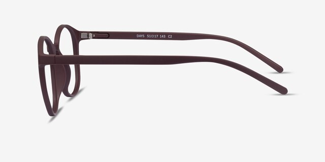 Days Matte Red PlastiqueMontures de lunettes de vue d'EyeBuyDirect, Vue de Côté