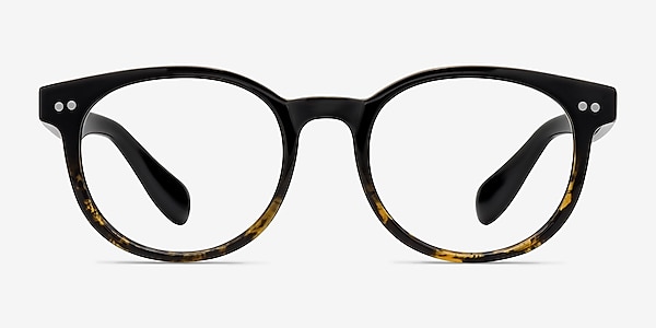 Achiever Brown Floral Plastic Eyeglass Frames