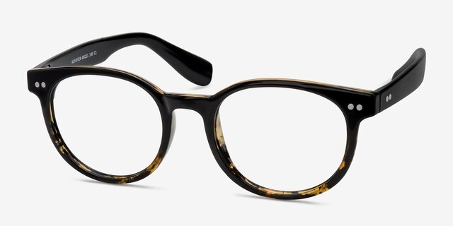 Achiever Brown Floral PlasticEyeglass Frames from EyeBuyDirect, Angle View