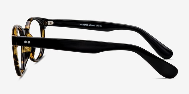 Achiever Brown Floral PlasticEyeglass Frames from EyeBuyDirect, Side View