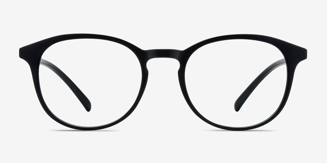 Brace Matte Black PlasticEyeglass Frames from EyeBuyDirect, Front View