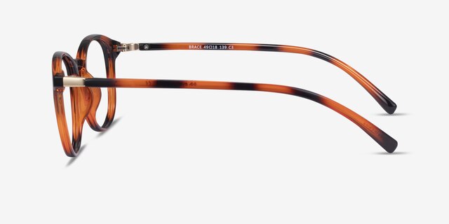 Brace Tortoise PlasticEyeglass Frames from EyeBuyDirect, Side View