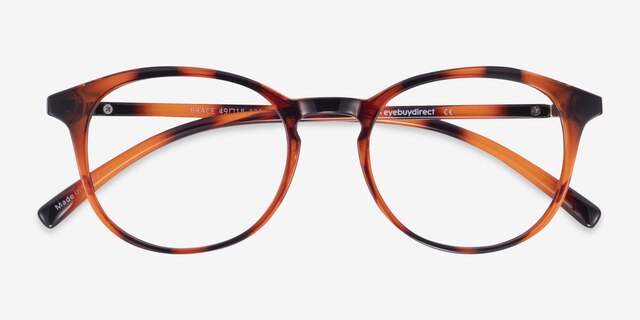 Brace Tortoise PlasticEyeglass Frames from EyeBuyDirect, Closed View