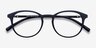 Brace Matte Navy PlasticEyeglass Frames from EyeBuyDirect, Closed View