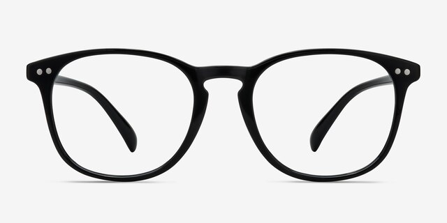 Record Noir PlastiqueMontures de lunettes de vue d'EyeBuyDirect, Vue de Face