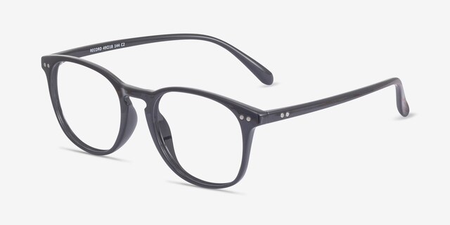 Record Noir PlastiqueMontures de lunettes de vue d'EyeBuyDirect, Vue d'Angle