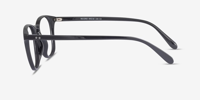 Record Noir PlastiqueMontures de lunettes de vue d'EyeBuyDirect, Vue de Côté