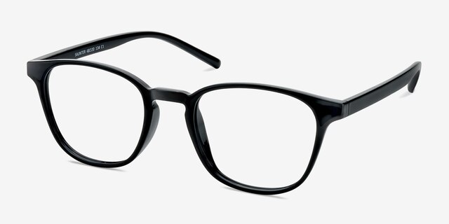 Saunter Black PlasticEyeglass Frames from EyeBuyDirect, Angle View