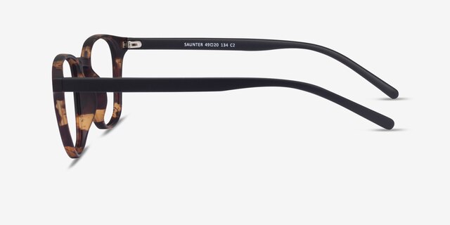 Saunter Swirled Amber PlastiqueMontures de lunettes de vue d'EyeBuyDirect, Vue de Côté
