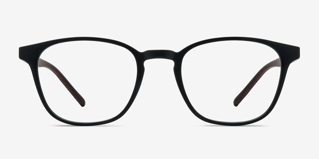 Saunter Matte Black PlasticEyeglass Frames from EyeBuyDirect, Front View