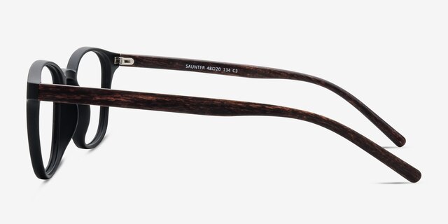 Saunter Matte Black PlasticEyeglass Frames from EyeBuyDirect, Side View