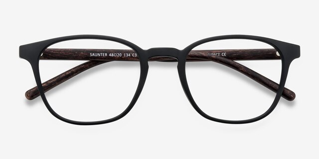 Saunter Matte Black PlasticEyeglass Frames from EyeBuyDirect, Closed View