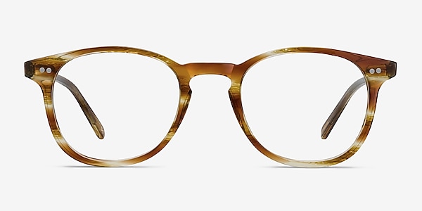 Symmetry Striped Caramel Acetate Eyeglass Frames