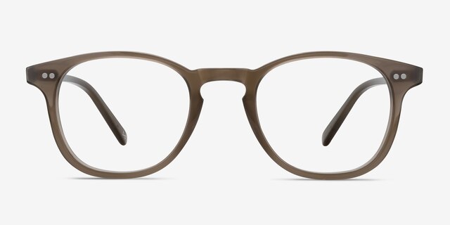 Symmetry Taupe AcetateEyeglass Frames from EyeBuyDirect, Front View